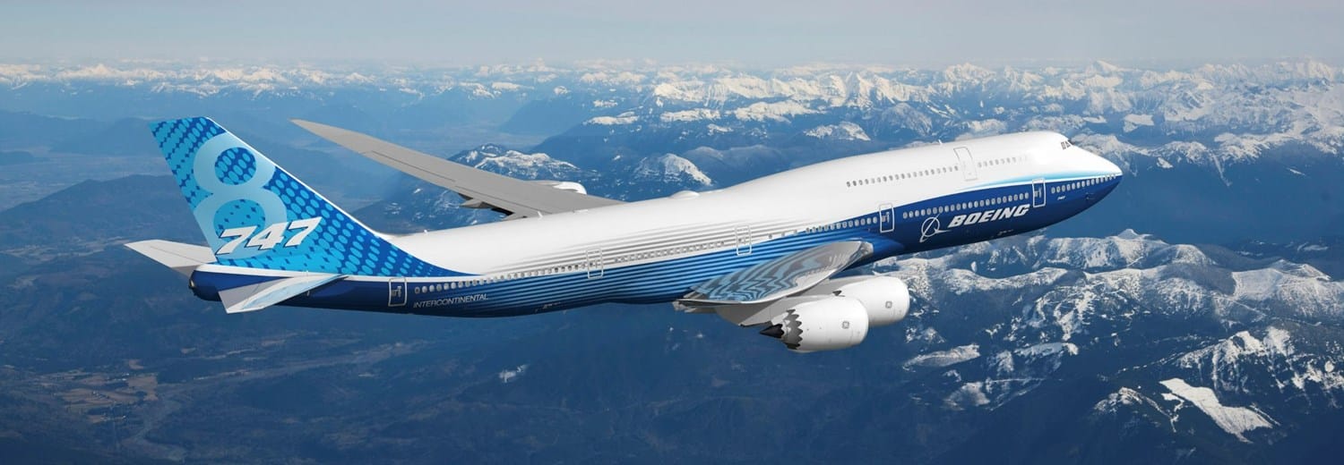 Boeing 747-8 in flight (courtesy Boeing)